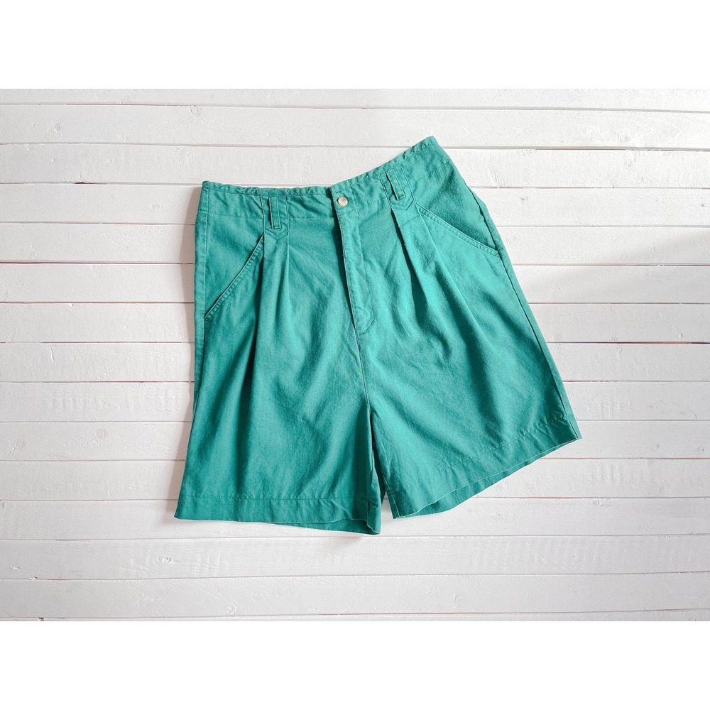 high waisted shorts vtgforest kelly green cotton pleated trouser shorts‎